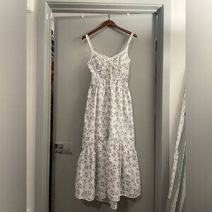 NWT Astr White and Purple Floral Maxi Dress